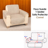 Faux Suede 1 Seater Sofa Protector Camel