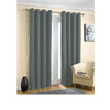 Pair of Blockout Plain Eyelet Curtains Grey