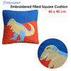 Dinosaur Embroidered Filled Cushion