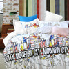 Modern City Natural Cotton Quilt Cover Set Single