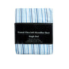 Printed Microfiber Sheet Set Single Blue Lines