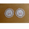 Set of 2 Embroidered Doilies Floral 10