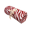 Zebra Chenille Textured Throw Rug Red