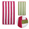 Set of 2 Reversible Cabana Striped Towels Hot Pink/Lime