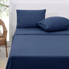 Polar Fleece Sheet Set Double 30cm Wall Midnight Blue