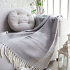 Atlantis Herringbone Grey Knitted Throw Rug