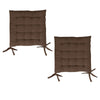 Set of 2 Chair Pads with Ties 40 x 40 cm Chocolate