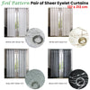 Pair of Sheer Eyelet Curtains Grey with Silver Foils 137 x 213 cm