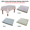 Cotton Grid Checks Oblong Table Cloth Coral 130 x 180cm