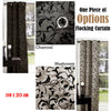 One Piece of Options Flocking Unlined Curtain 110 x 213 cm Charcoal