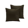 Pair of Polyester Cotton European Pillowcases Chocolate