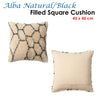 Accessorize Alba Natural Black Filled Square Cushion