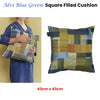 Bedding House Alvi Blue Green Square Filled Cushion 43cm x 43cm