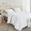 Bedding House Organic Cotton Basic White Quilt Cover Set Queen