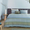 Bedding House Rhythm Blue Green Cotton Sateen Quilt Cover Set Queen