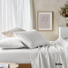 Vintage Design Homewares 225TC Cotton Eucalyptus Sheet Sets White King