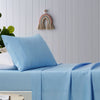 Happy Kids Blue Plain Dyed Microfibre Sheet Set Double