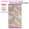 Bedding House Surfing Beach Twilight Cotton Velour Beach Towel