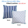 J.Elliot Home Alexa Reversible Blue Filled Cushion