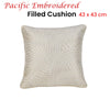 IDC Homewares Pacific Embroidered White Filled Cushion 43 x 43 cm