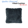 J.Elliot Home Quebec Charcoal Quality Long Pile Faux Fur Filled Cushion 45 x 45 cm