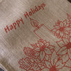 Christmas Jute Woven Taupe Table Runner 33 x 180cm Joyful