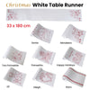 Christmas Print White Table Runner 33 x 180cm Stars