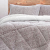 Ardor Melange Plum 3 Pcs Sherpa Ultra Soft Comforter Set Queen/King