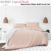 Ardor Ingrid Blush Seersucker Stripe Quilt Cover Set Double