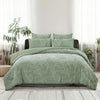 Ardor Kiah Pale Olive Textured Clipped Jacquard Quilt Cover Set King