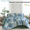 Ardor Palms Blue Polyester Cotton Quilt Cover Set King