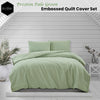 Ardor Preston Pale Green Embossed Quilt Cover Set King