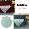 Retro Home Portsea Faux Suede Throw 140x170 cm Duckegg