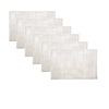 Set of 6 Broad Slat Bamboo Table Placemats 30 x 45cm White