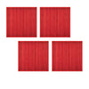 Set of 4 Square Broad Slat Bamboo Table Placemats 35 x 35cm Red