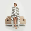 Ramesses Faux Fur Hooded Robe Grey White Stripe