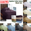 Ramesses 1100TC Egyptian Cotton Sateen Sheet Set Eggplant Queen