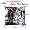 Just Home Blue Eyes Stripes Tiger Square Filled Cushion