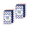 Ladelle Set of 6 Arise Good Vibes Tea Towels Blue