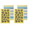 Ladelle Set of 4 Bahamas Kitchen / Cleaning 100% Cotton Tea Towels Yellow