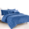 Alastairs Augusta Faux Mink Quilt / Comforter Set Denim King