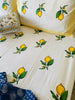 Cotton Bed sheet/Flat sheet - Lemon Hand block Printed Sheet (King size)