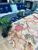 Cotton Kantha Quilt/Bedspread/Coverlet/Throw - Pastel Floral Hand stitched Kantha Quilt