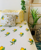 Cotton Bed sheet/Flat sheet - Lemon Hand block Printed Sheet (Queen size)