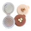 Folding Travel Comb with Mirror Air Cushion Comb Portable Airbag Massage Hair Brush(Coffee)