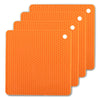 4 Pack Multi Purpose Silicone Insulation Mat Heat-Resistant Dishes Pads(Orange)