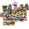 4/5/6 Pots Set Ceramic Clay Pottery Pots Succulent Flower Planter Draining Hole(Style 03# 5 Pots Set)