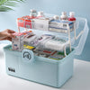 3 Layers Portable First Aid Kit Emergency Medical Storage Box Medicine Organizer(White)