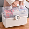 3 Layers Portable First Aid Kit Emergency Medical Storage Box Medicine Organizer(White)