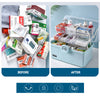 3 Layers Portable First Aid Kit Emergency Medical Storage Box Medicine Organizer(White)